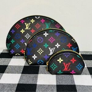 Louis Vuitton Multicolor Monogram Pouch Set of 3